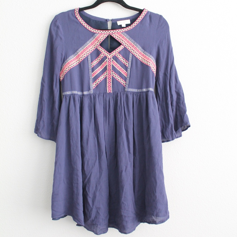 Umgee Bohemian Mini Dress with Embroidery - Picture 2 of 7